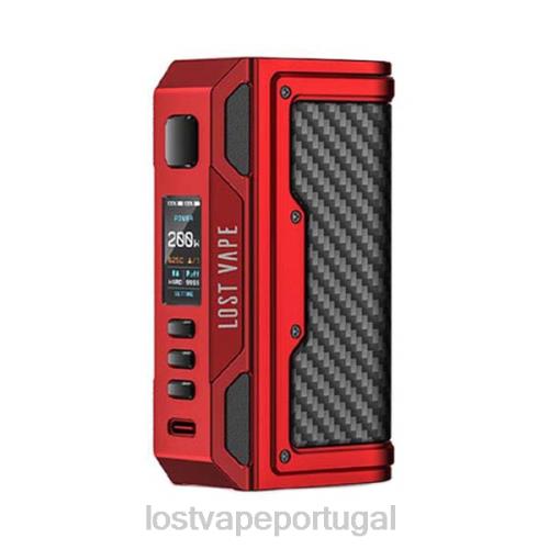 Lost Vape Contact Portugal - Lost Vape Thelema missão 200w mod XLTF2178 vermelho fosco/fibra de carbono