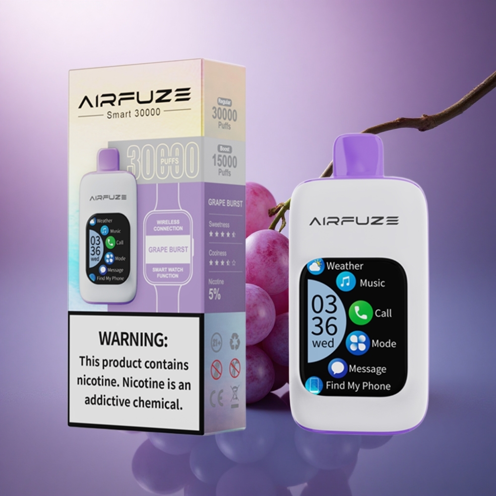 AirFuze Smart 30000 Puffs Explosão de Uva TFT 5% Nicotina 900mAh