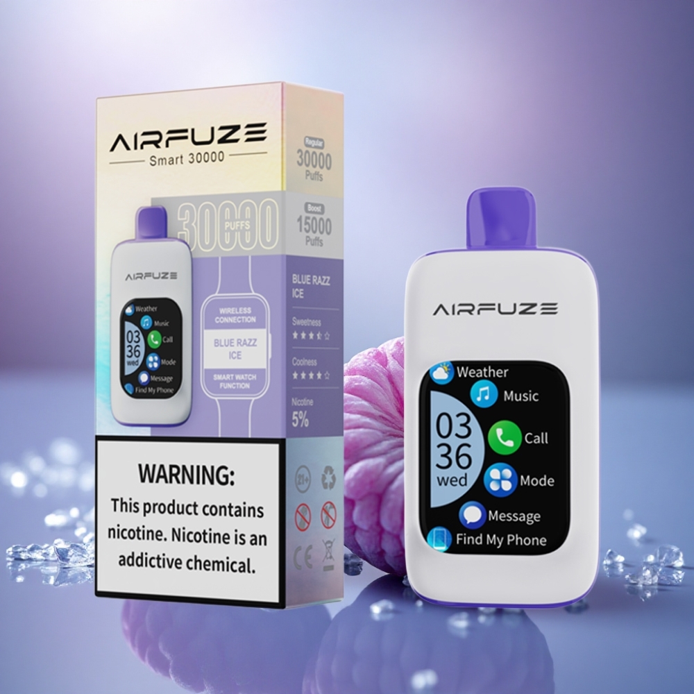 AirFuze Smart 30000 Puffs Gelado de Framboesa Azul com 5% Nicotina e 900mAh