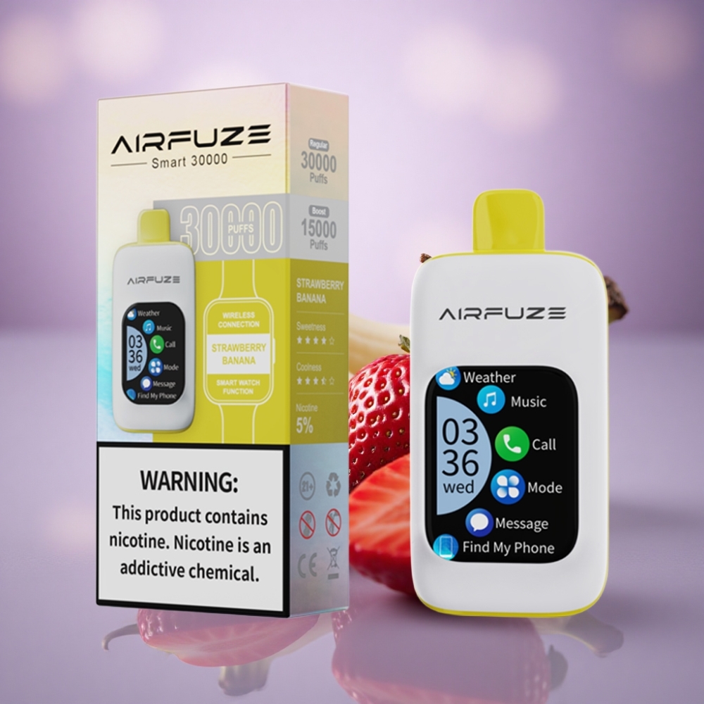 AirFuze Smart 30000 Puffs Morango Banana 5% Nicotina 900mAh
