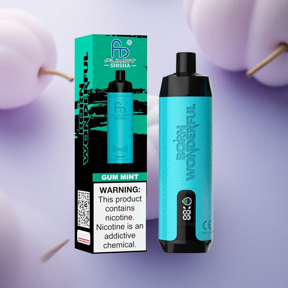 RandM Fumot Shisha 10000 Puffs Goma Hortelã 0.5% Nicotina 850 mAh