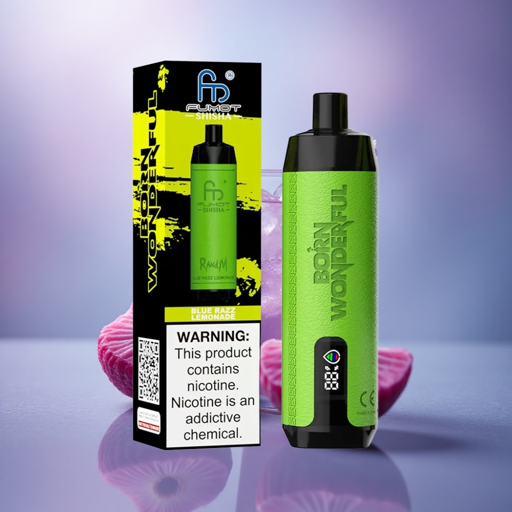 RandM Fumot Shisha 10000 Puffs Limão-Azul com 18ml e 0,5% Nicotina