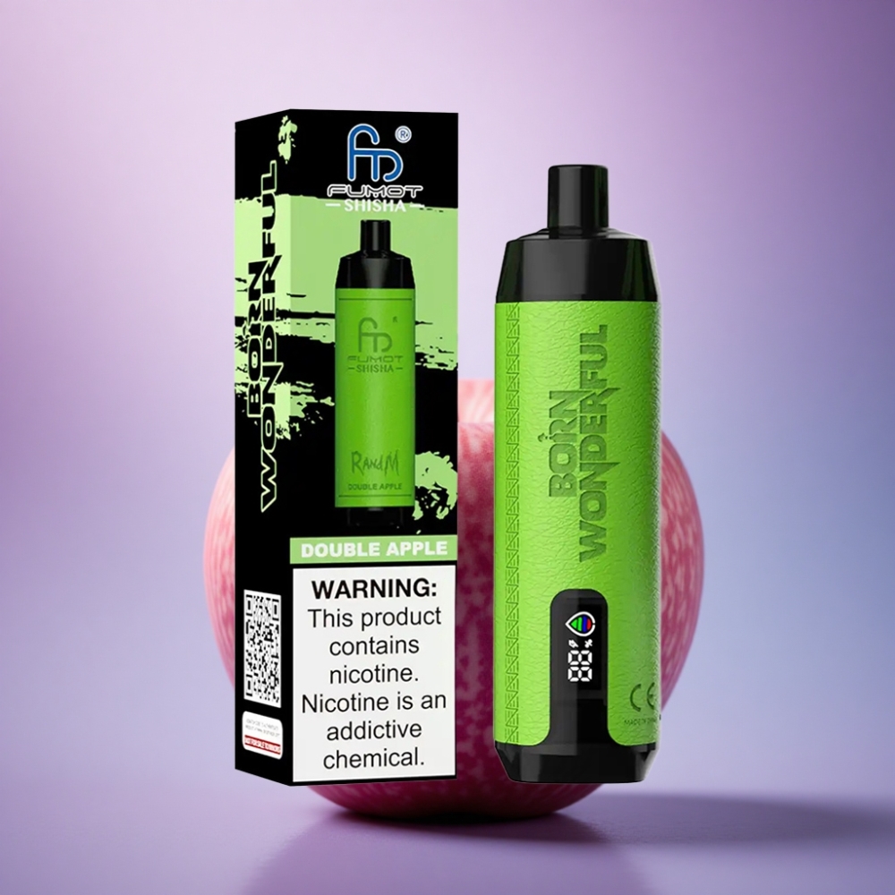 RandM Fumot Shisha 10000 Puffs Maçã Dupla com Indicador LED e Bateria 850 mAh