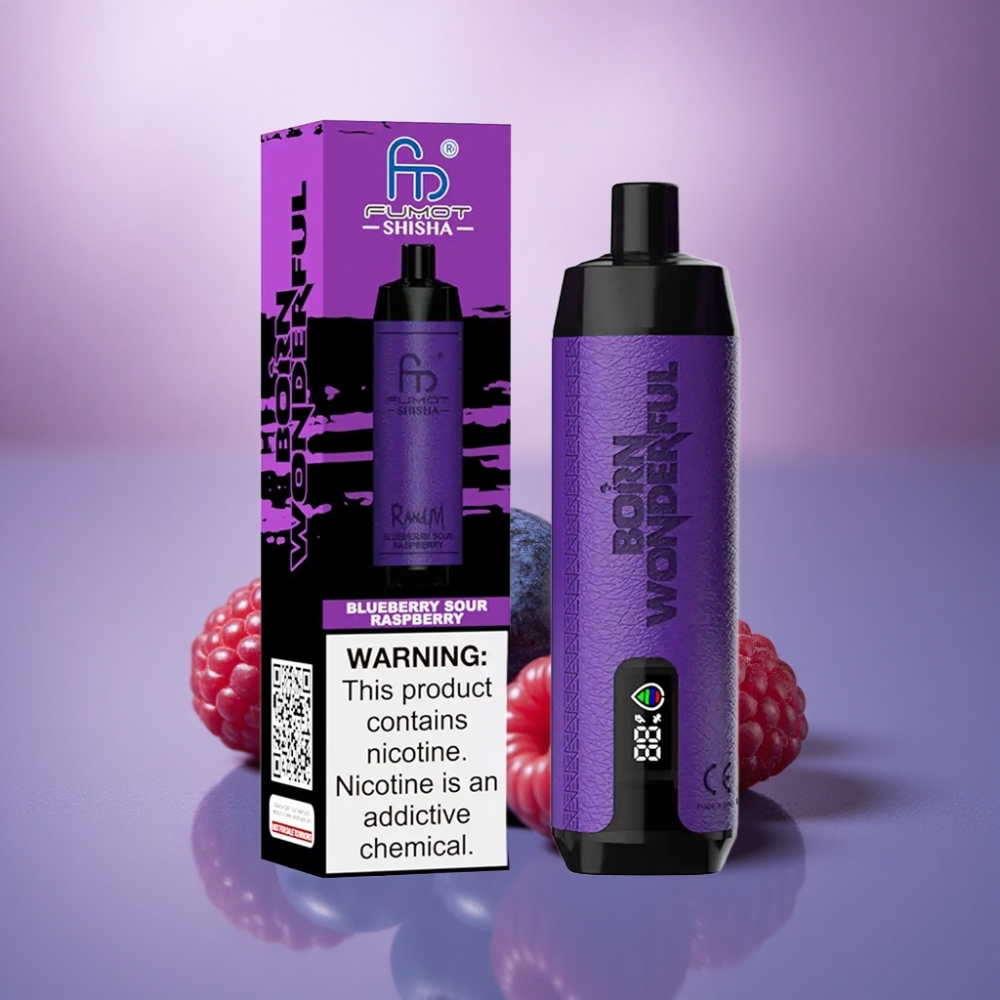 RandM Fumot Shisha 10000 Puffs Mirtilo Azedo Framboesa com 0,5% Nicotina e Bateria 850mAh
