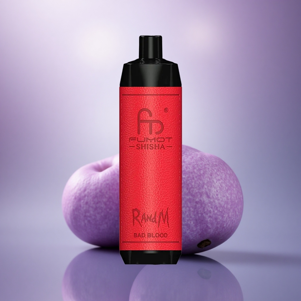 RandM Fumot Shisha 10000 Puffs Sangue Ruim Vape Descartável com Indicador LED e 0,5% de Nicotina