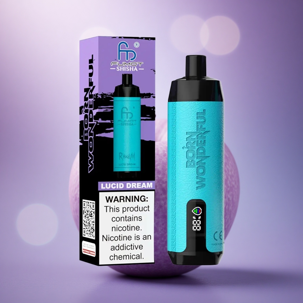 RandM Fumot Shisha 10000 Puffs Sonho Lúcido LED Tipo-C 0,5% Nicotina