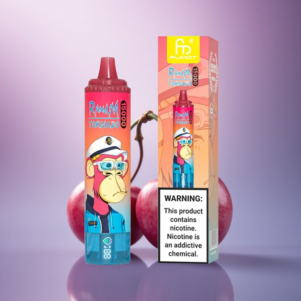 RandM Fumot Tornado 15000 Puffs Cereja 25ml 850mAh