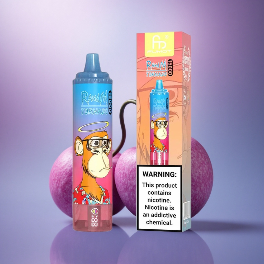 RandM Fumot Tornado 15000 Puffs Cereja Framboesa Azul 25ml 850mAh