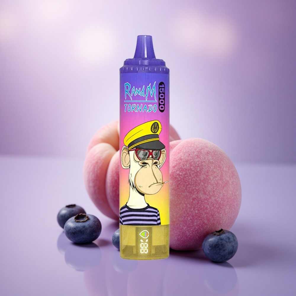 RandM Fumot Tornado 15000 Puffs Doce de Pêssego e Mirtilo com 25ml e 5% Nicotina