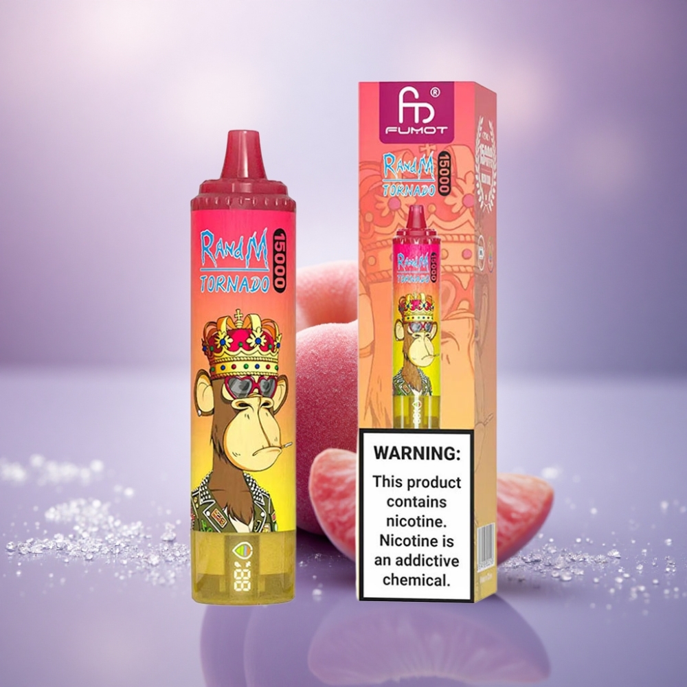 RandM Fumot Tornado 15000 Puffs Gelo de Pêssego 850mAh 25ml