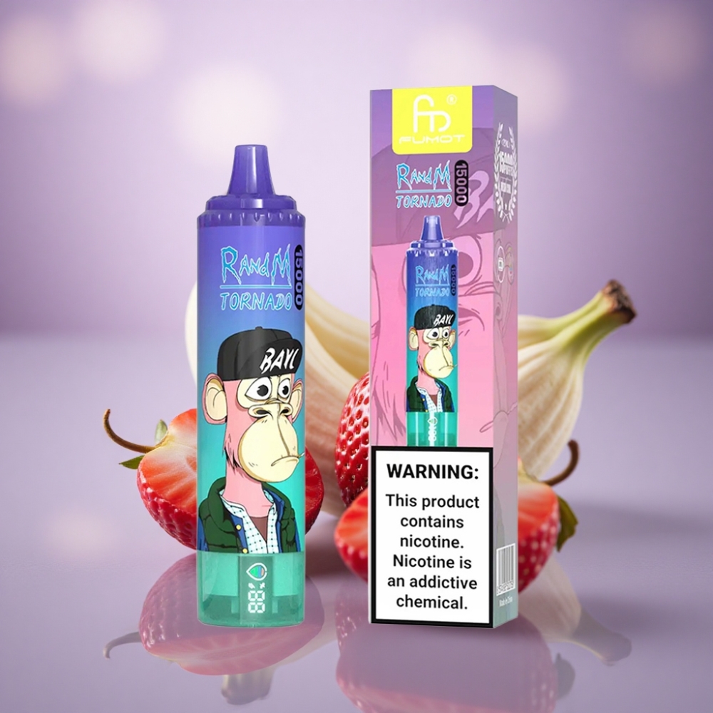 RandM Fumot Tornado 15000 Puffs Morango Banana 25ml 850mAh