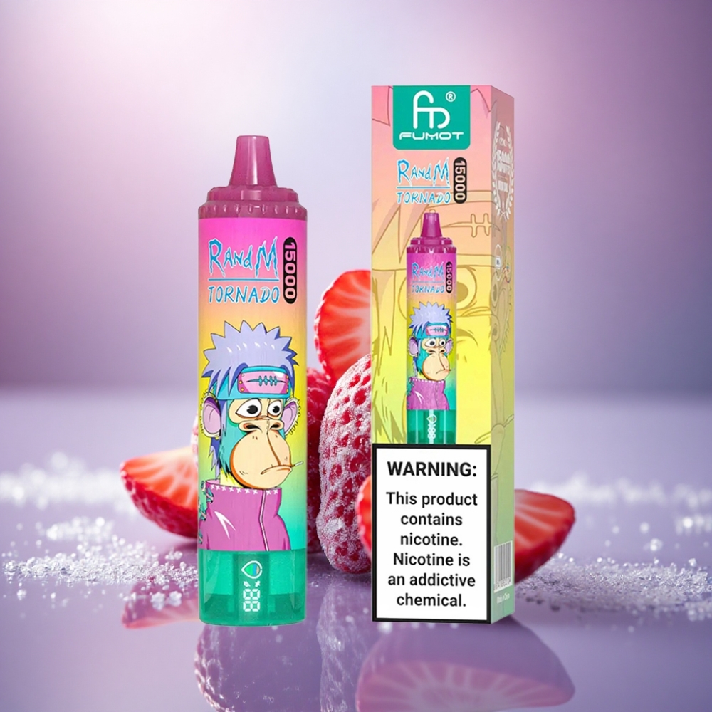 RandM Fumot Tornado 15000 Puffs Morango Gelo 25ml 850mAh