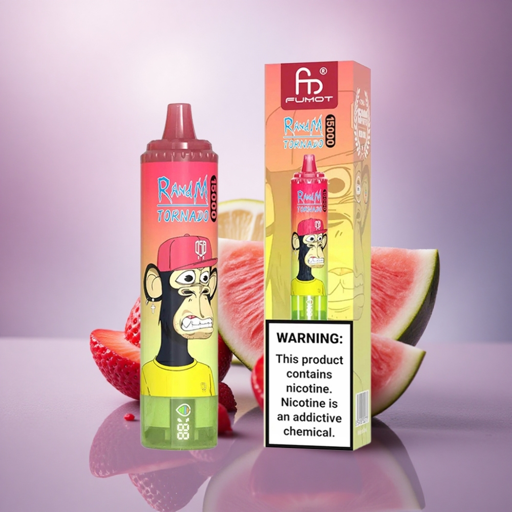 RandM Fumot Tornado 15000 Puffs Morango Melancia Limonada com 5% Nicotina e 850mAh