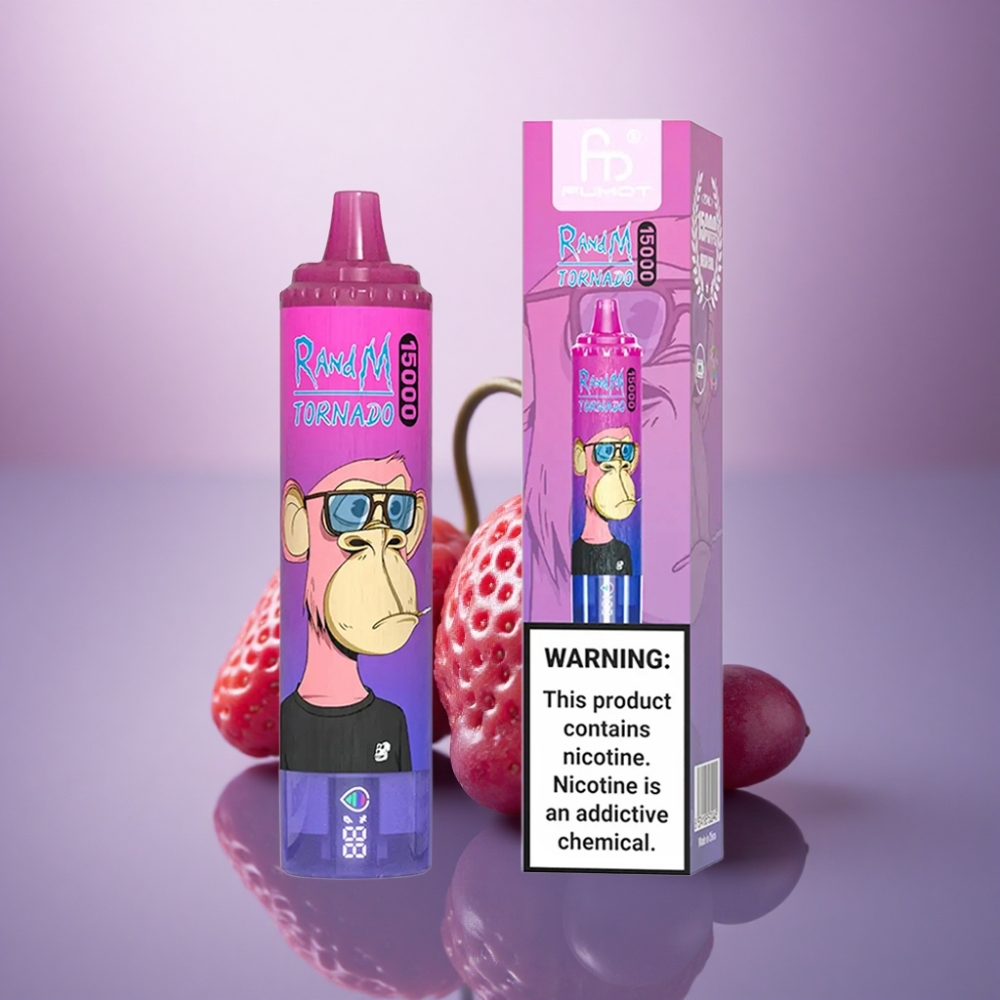 RandM Fumot Tornado 15000 Puffs Morango Uva 25ml 850mAh