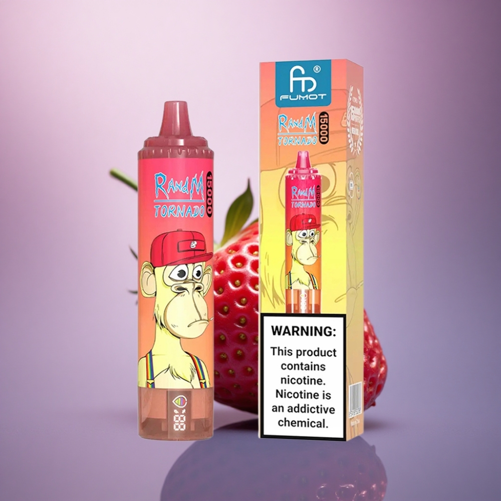RandM Fumot Tornado 15000 Puffs Tornado de Morango Red Bull 25ml 5% Nicotina
