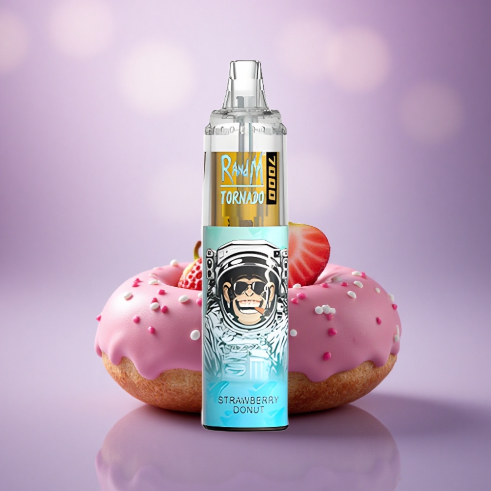 RandM Fumot Tornado 7000 Puffs Donut de Morango com 14 ML e 850 mAh
