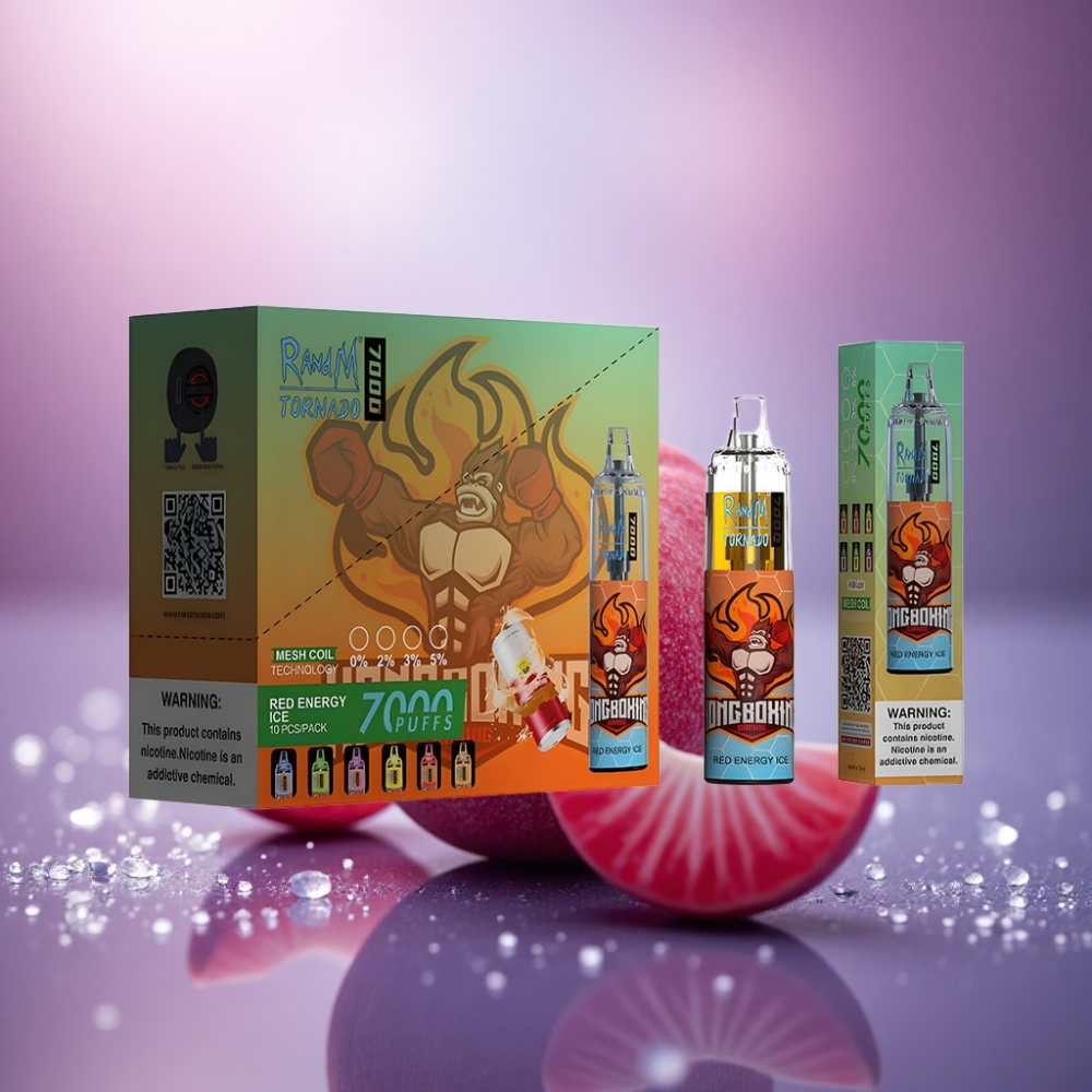 RandM Fumot Tornado 7000 Puffs Energia Vermelha Gelo 14ML 850mAh