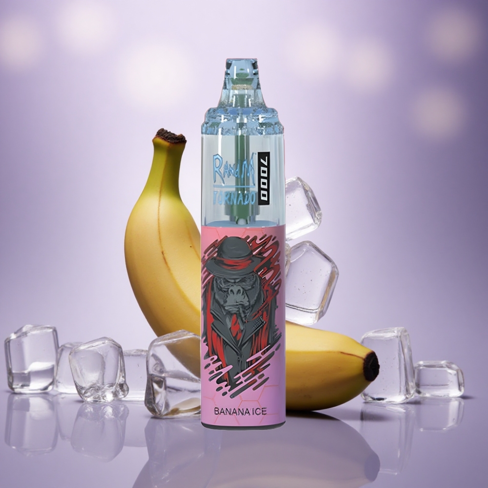 RandM Fumot Tornado 7000 Puffs Gelo de Banana com 850 mAh e Nicotina 5%