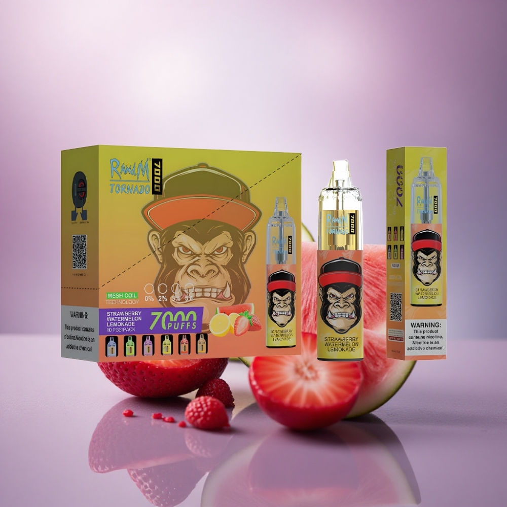 RandM Fumot Tornado 7000 Puffs Limão Morango Melancia com 14 ML e 5% Nicotina