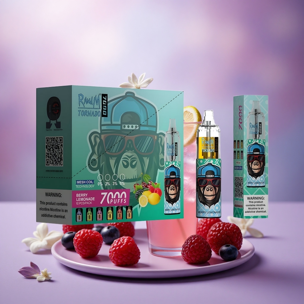 RandM Fumot Tornado 7000 Puffs Limão com Frutas Vermelhas 14ML 5% Nicotina