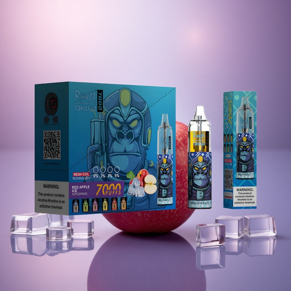 RandM Fumot Tornado 7000 Puffs Maçã Vermelha Gelo com 14 ML e 5% Nicotina