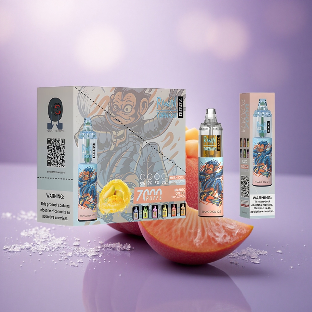 RandM Fumot Tornado 7000 Puffs Manga no Gelo com 14 ML e 5% Nicotina