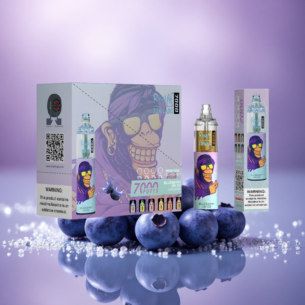 RandM Fumot Tornado 7000 Puffs Mirtilo no Gelo com 14 ML e 850 mAh