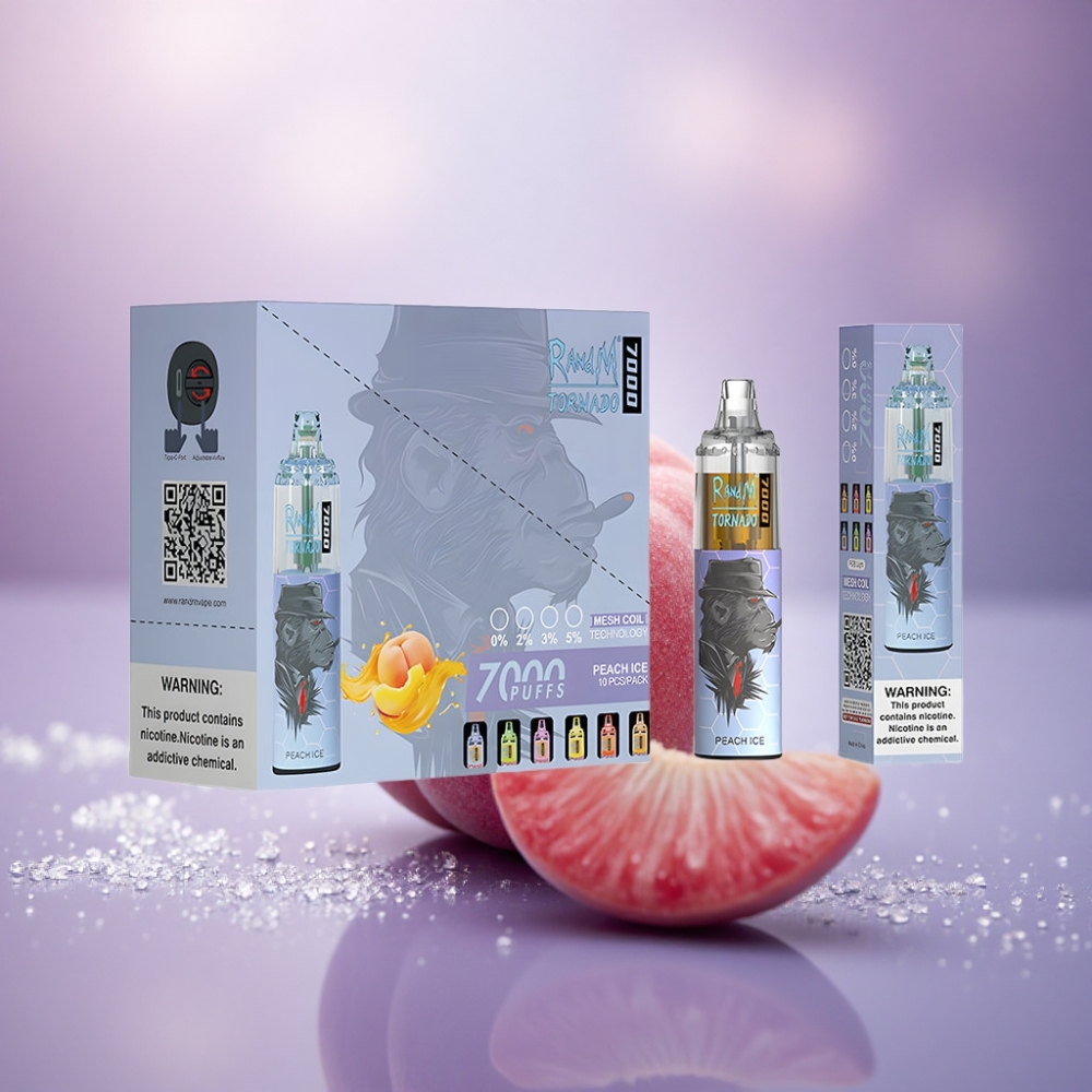 RandM Fumot Tornado 7000 Puffs Pêssego Gelo 14 ML 850 mAh