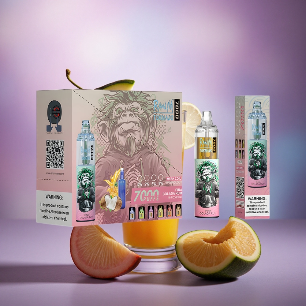 RandM Fumot Tornado 7000 Puffs Rum Colada Pina com 5% Nicotina e Bateria 850mAh