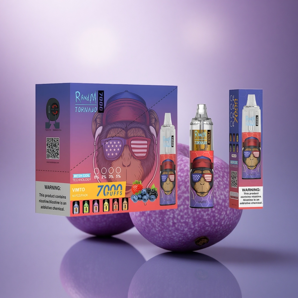 RandM Fumot Tornado 7000 Puffs Vimto Tornado E-líquido 14 ML Bateria 850 mAh
