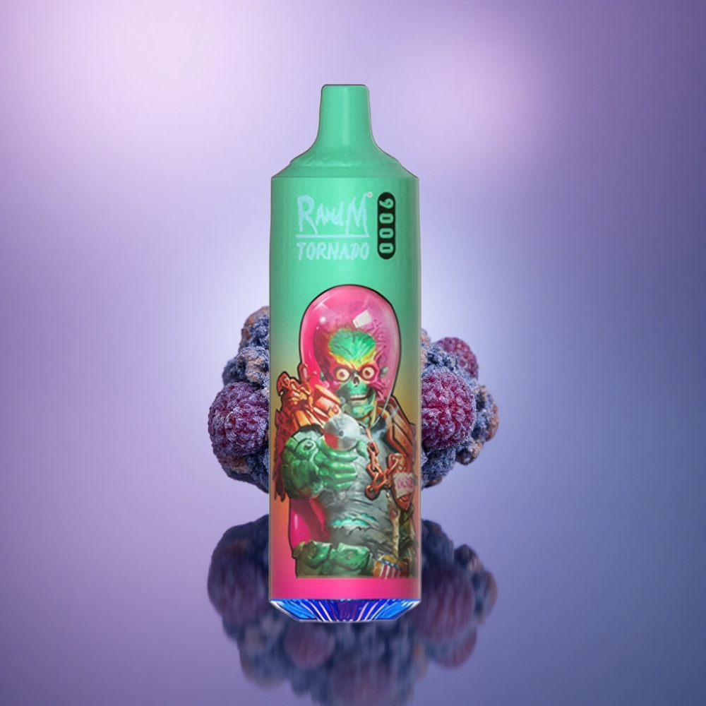 RandM Fumot Tornado 9000 Puffs Azul Framboesa Kush 850 mAh 18 mL