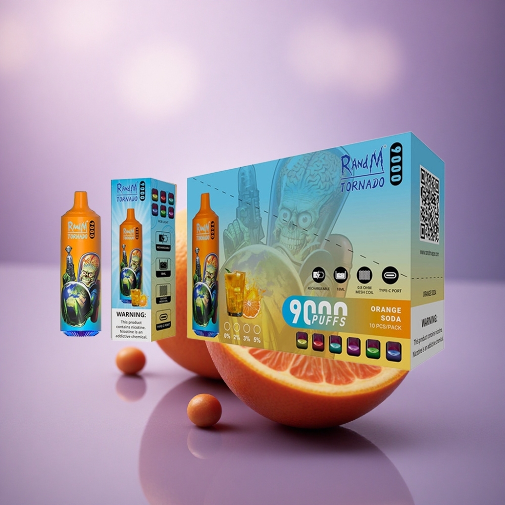 RandM Fumot Tornado 9000 Puffs Laranja Soda 850 mAh 18 mL