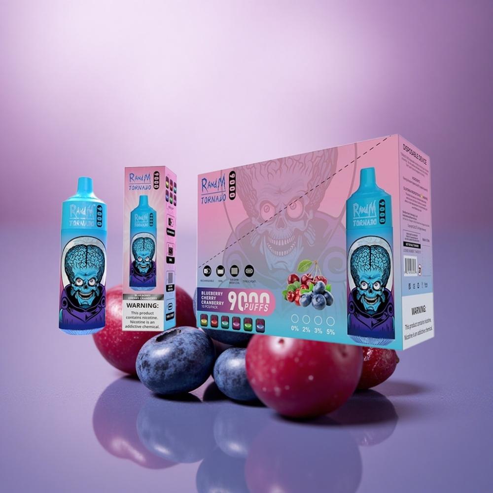 RandM Fumot Tornado 9000 Puffs Mirtilo Cereja Cranberry 18mL 850mAh