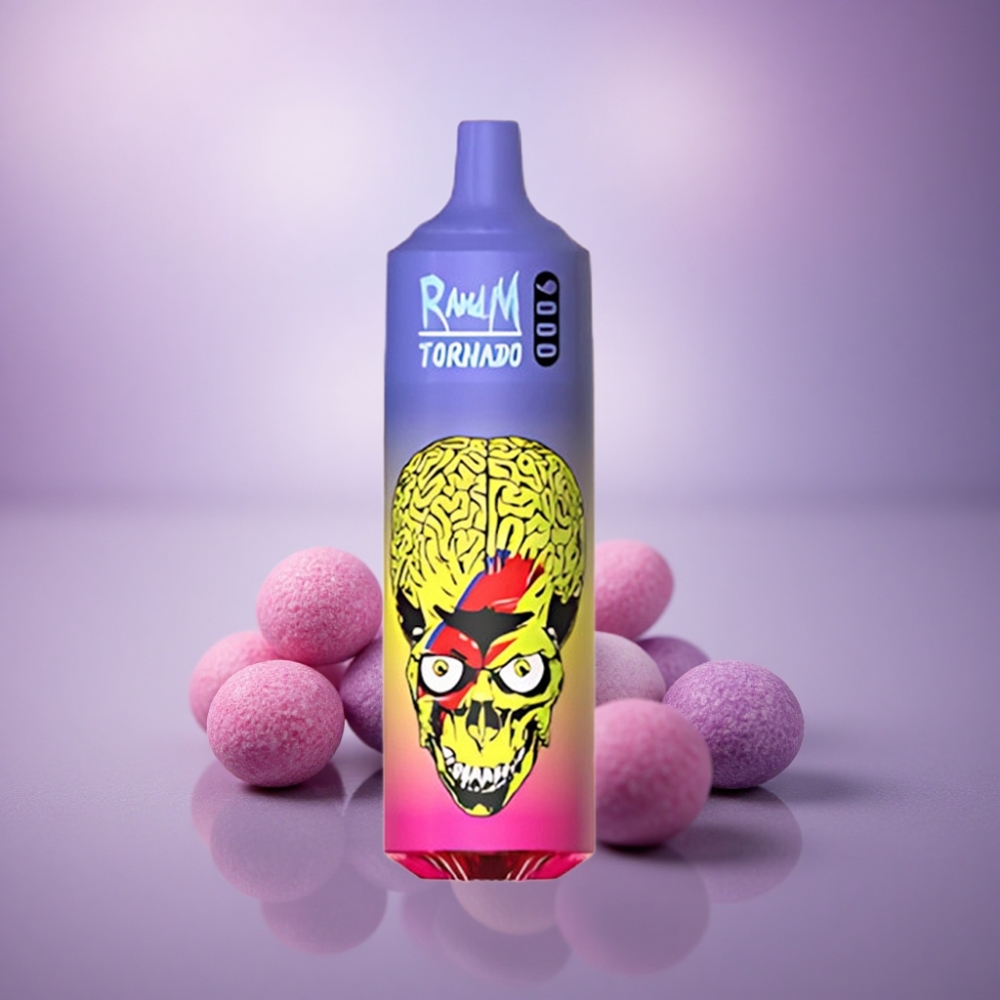 RandM Fumot Tornado 9000 Puffs Skittles Brisa Tropical com Bateria 850 mAh e E-líquido 18 mL
