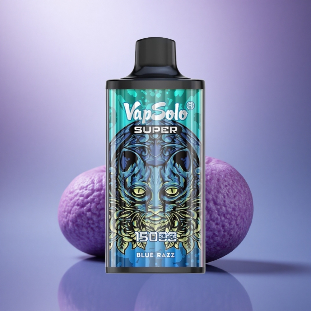 Vapsolo Super 15000 Puffs Azul Framboesa 40ml 850mAh Tipo-C