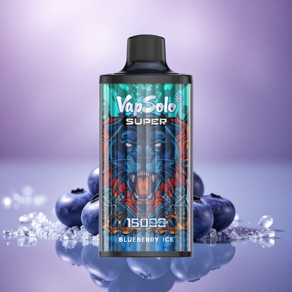 Vapsolo Super 15000 Puffs Gelado de Mirtilo com 40ml e 850mAh