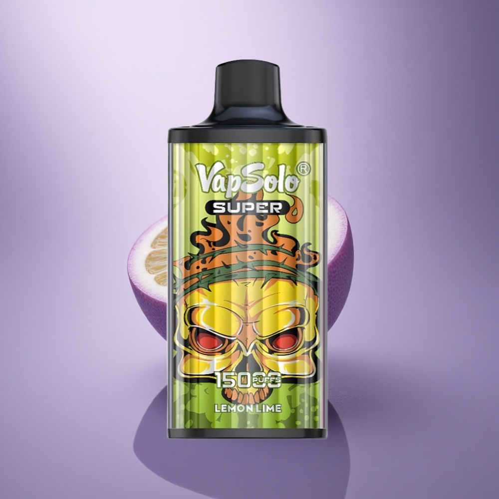 Vapsolo Super 15000 Puffs Limão Lima 40ml 850mAh Tipo-C