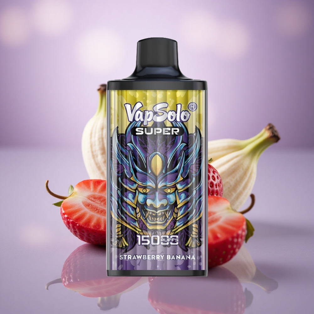 Vapsolo Super 15000 Puffs Morango Banana 40ml 20mg nicotina 850mAh
