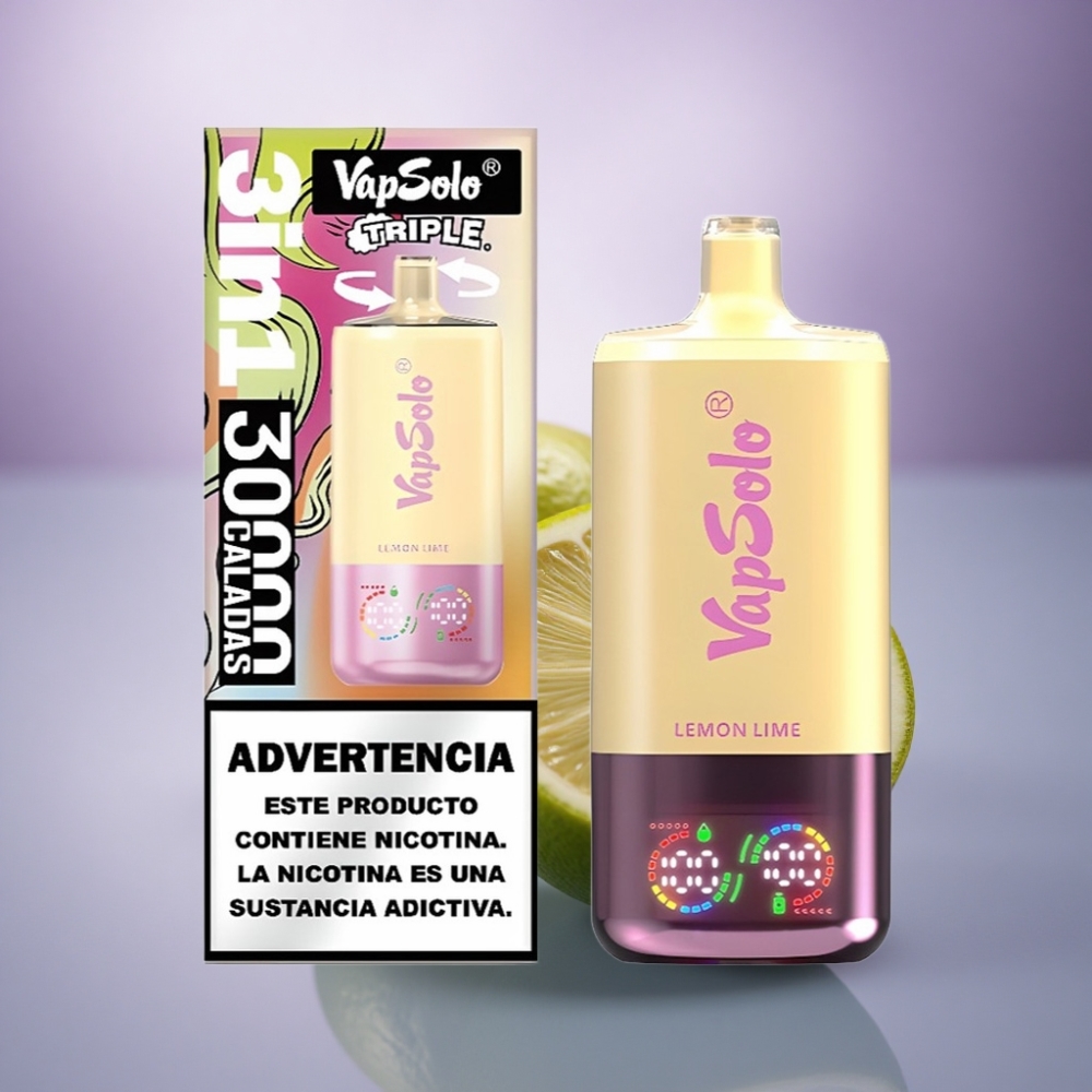 Vapsolo Triple 30000 Puffs Lima Limão 40ml 20mg Nicotina Tipo-C