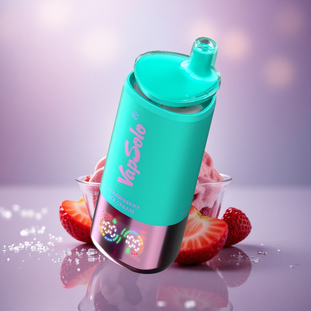 Vapsolo Triple 30000 Puffs Sorvete de Morango 40ml Tipo-C 20mg Nicotina
