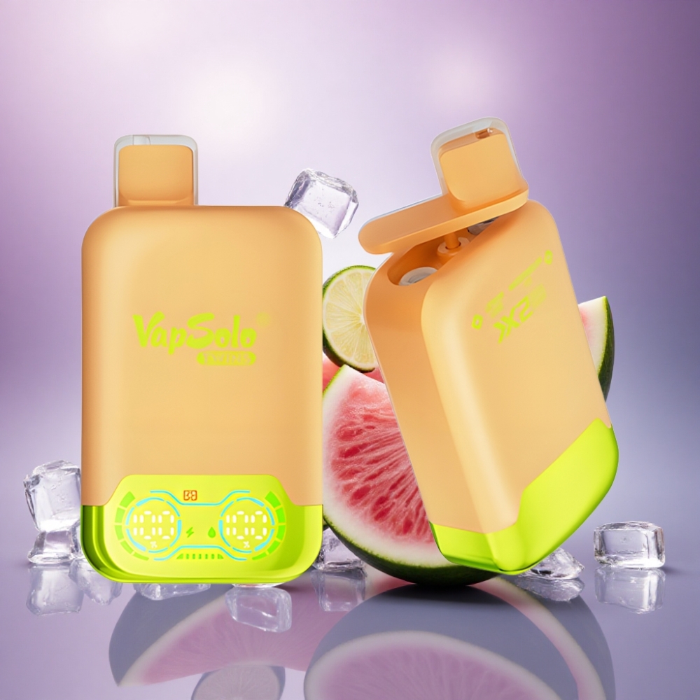 Vapsolo Twins 20000 Puffs Limão Lima & Melancia Gelo com 40 ml de E-Líquido e Porta Tipo-C