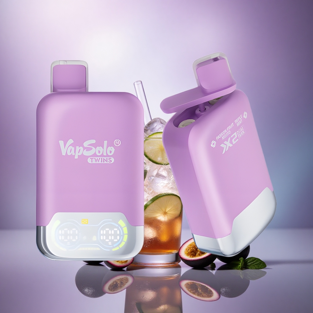 Vapsolo Twins 20000 Puffs Maracujá Mojito & Hortelã Triplo com 40 ml de E-Líquido e Nicotina 20mg/ml