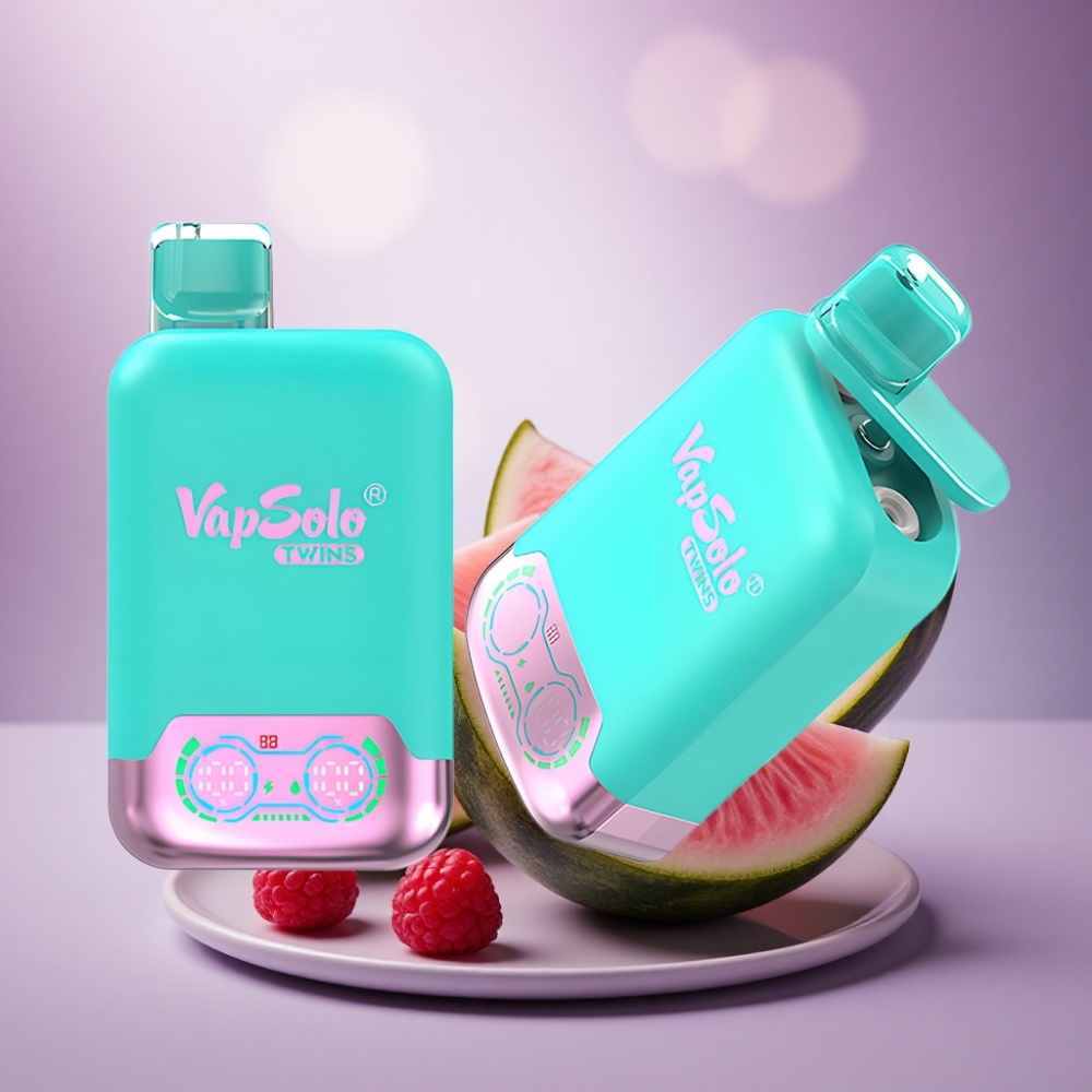 Vapsolo Twins 20000 Puffs Melância Tripla & Framboesa com 40 ml de Líquido e Nicotina 20mg/ml