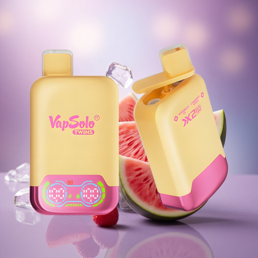 Vapsolo Twins 20000 Puffs Melancia Gelo & Morango Manga com 40ml e nicotina 20mg/ml/50mg/ml