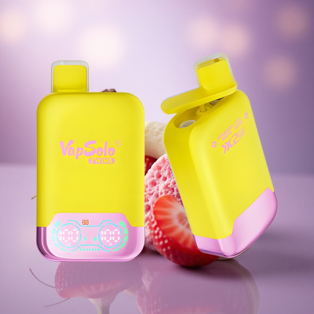 Vapsolo Twins 20000 Puffs Morango Banana & Cereja Fizzy com 40 ml de E-Líquido e Nicotina 20mg/ml
