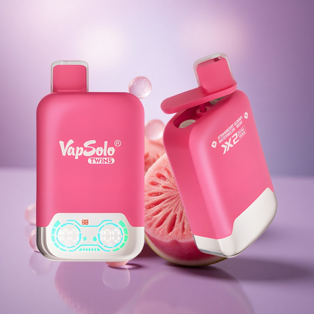 Vapsolo Twins 20000 Puffs Morango Melancia & Ursinho de Goma com 40 ml de E-Líquido e 20mg/ml de Nicotina