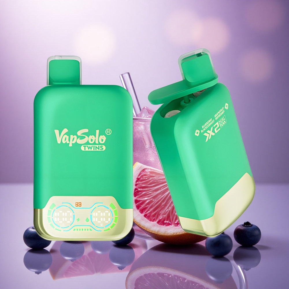 Vapsolo Twins 20000 Puffs Refresher de Mirtilo, Groselha e Toranja com 40ml de E-Líquido e 20mg/ml de Nicotina