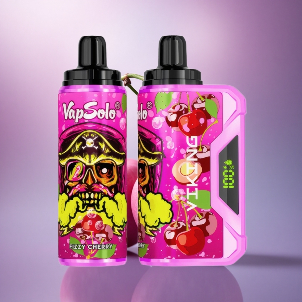 VapSolo VIKING 12000 Puffs Cereja Gasosa 22ml 20mg Nicotina Tipo-C