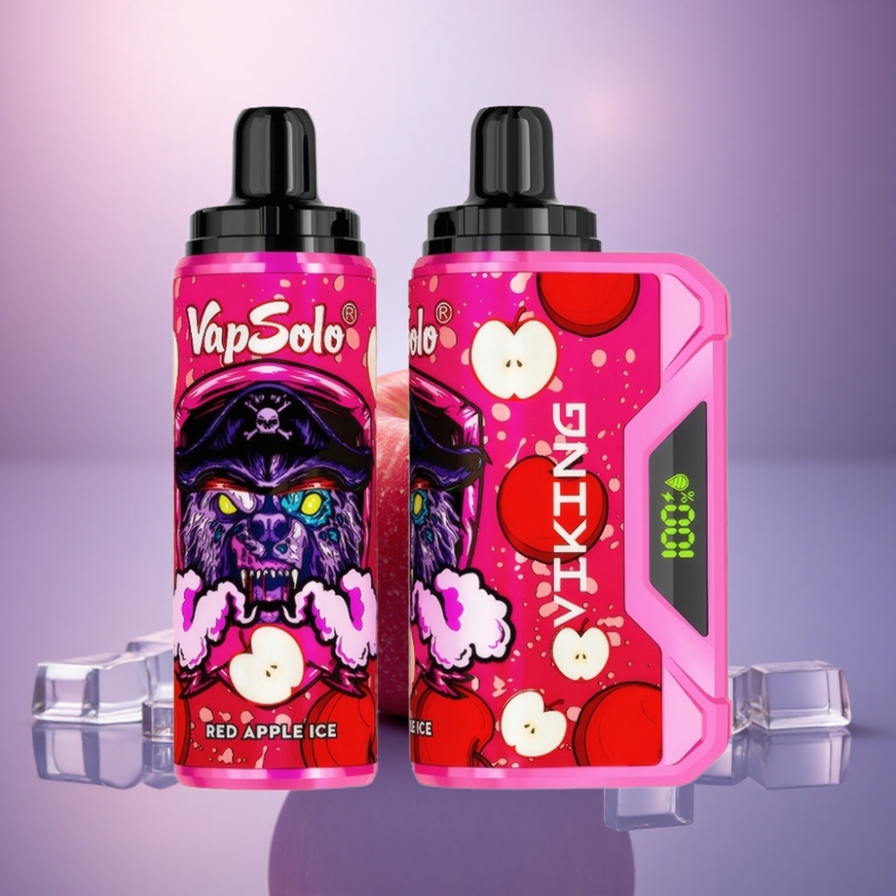 VapSolo VIKING 12000 Puffs Maçã Vermelha Gelo 22ml Tipo-C 20mg Nicotina