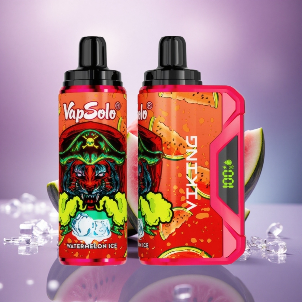 VapSolo VIKING 12000 Puffs Melancia Gelo 22ml Tipo-C 20mg Nicotina